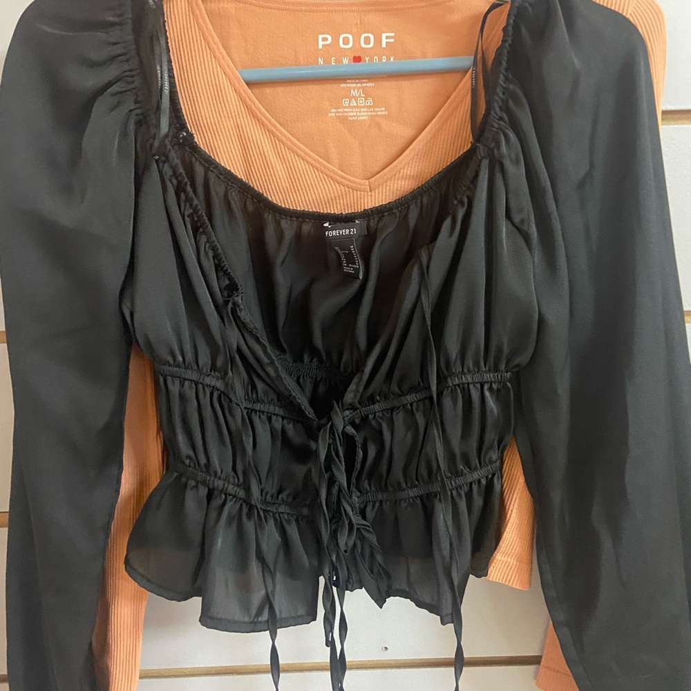 Poof! Women's Black Sheer Top